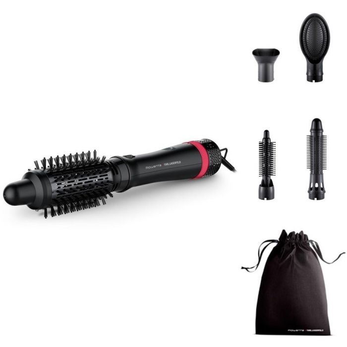 Фен-щітка Rowenta x Karl Lagerfeld Express Style, 800Вт, 3 режими, іоніз-я, чохол, чорний