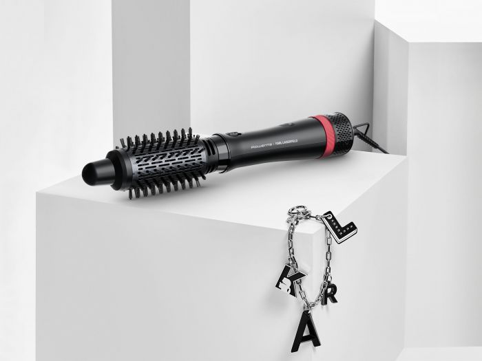 Фен-щітка Rowenta x Karl Lagerfeld Express Style, 800Вт, 3 режими, іоніз-я, чохол, чорний