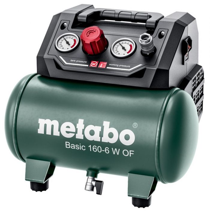Компресор повітряний Metabo BASIC 160-6 W OF безолійний, 900Вт, 6л, 160л/хв, 8бар, 8.4кг
