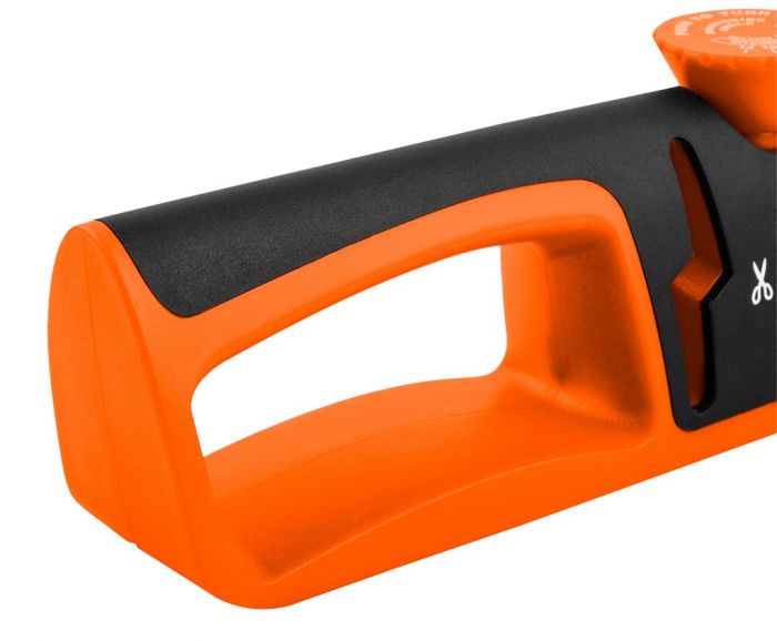 Точилка для ножів та ножиць Neo Tools, 77х290х47мм, 3 етапи заточування, алмаз, карбід вольфраму та кераміка, регулювання кута заточування, ABS-пластик та TPR гума