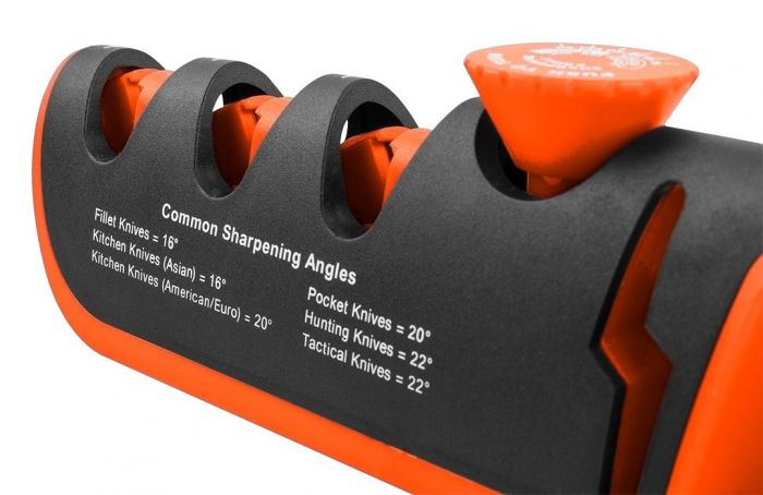 Точилка для ножів та ножиць Neo Tools, 77х290х47мм, 3 етапи заточування, алмаз, карбід вольфраму та кераміка, регулювання кута заточування, ABS-пластик та TPR гума