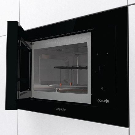 Мікрохвильова піч Gorenje вбудовувана Simplicity, 23л, міх. управл., 900Вт, гриль, дисплей, чорний