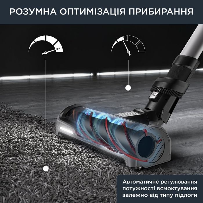 Пилосос Rowenta безпровідний X-Force Flex 14.60 Auto Animal, 48Вт, конт пил -0.9л, автон. робота до 70хв, НЕРА, чорно-сірий