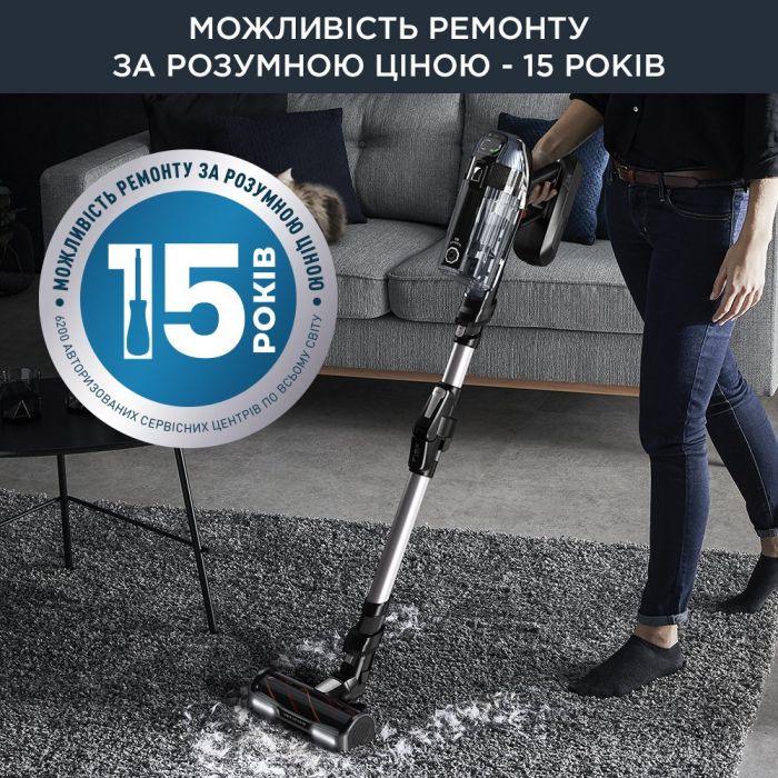 Пилосос Rowenta безпровідний X-Force Flex 14.60 Auto Animal, 48Вт, конт пил -0.9л, автон. робота до 70хв, НЕРА, чорно-сірий