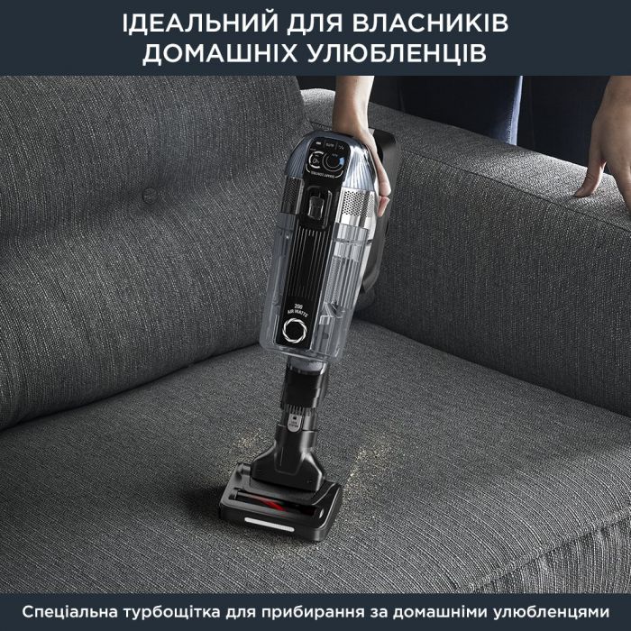 Пилосос Rowenta безпровідний X-Force Flex 14.60 Auto Animal, 48Вт, конт пил -0.9л, автон. робота до 70хв, НЕРА, чорно-сірий