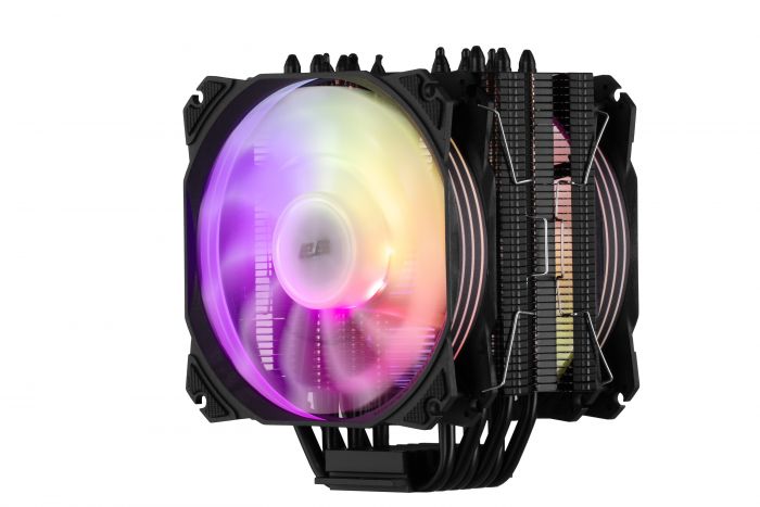 Процесорний кулер 2E GAMING Air Cool AC120D6-ARGB, LGA1851, 1700, 1366, 1200, 115x, AM5, AM4, AM3, AM3+, AM2, AM2+, FM2, FM1, 4pin PWM, 3pin +5VARGB, TDP 200W