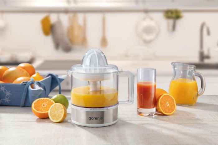 Соковитискач Gorenje цитрус-прес 30Вт, чаша-0.8л, пластик/метал, білий