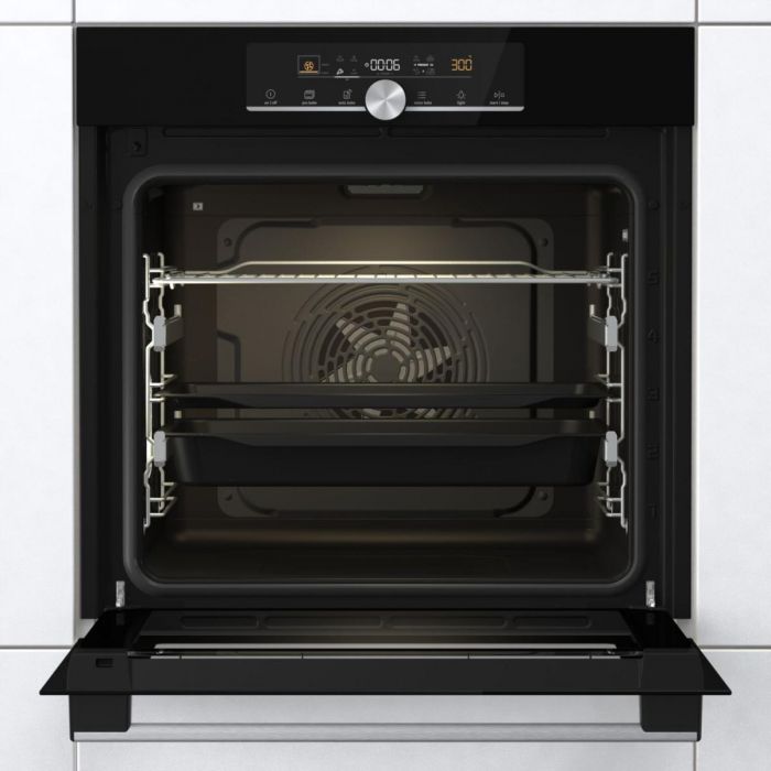 Духова шафа Gorenje електрична, 77л, A+, дисплей, покрокове випікання, чорний