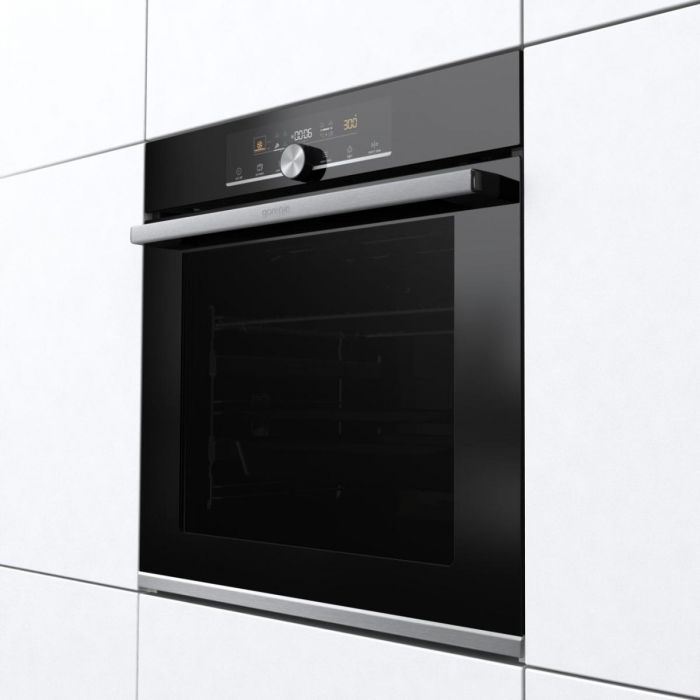 Духова шафа Gorenje електрична, 77л, A+, дисплей, покрокове випікання, чорний