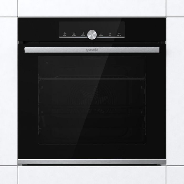 Духова шафа Gorenje електрична, 77л, A+, дисплей, покрокове випікання, чорний