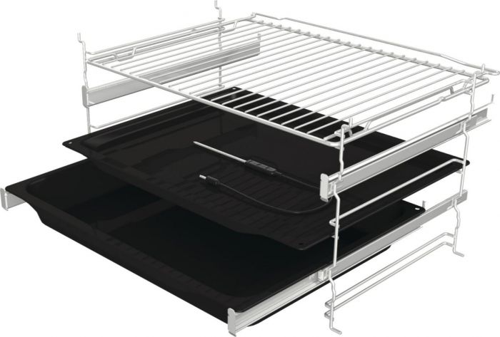 Духова шафа Gorenje електрична, 77л, A+, дисплей, покрокове випікання, чорний