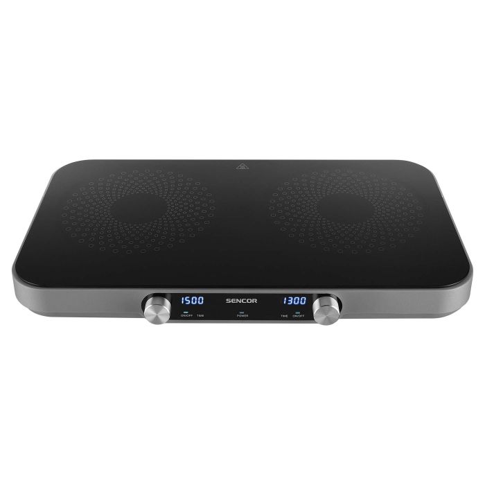 Плитка настільна Sencor індукційна, комфорок - 2 на 2.2 + 1.3кВт, керування - мех., чорний