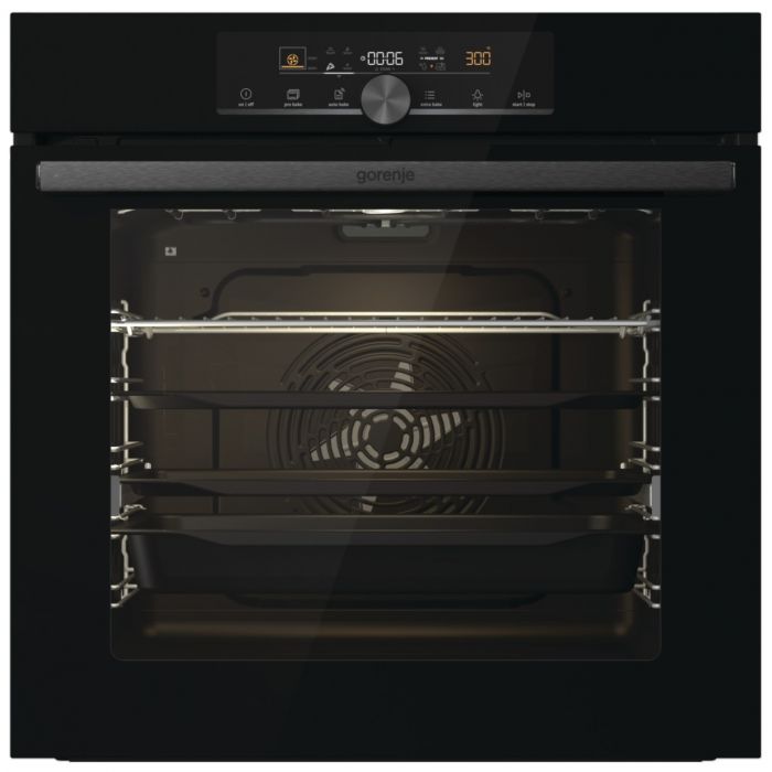Шафа Gorenje духова електрична, 77л, дисплей, піроліз, A+, чорний