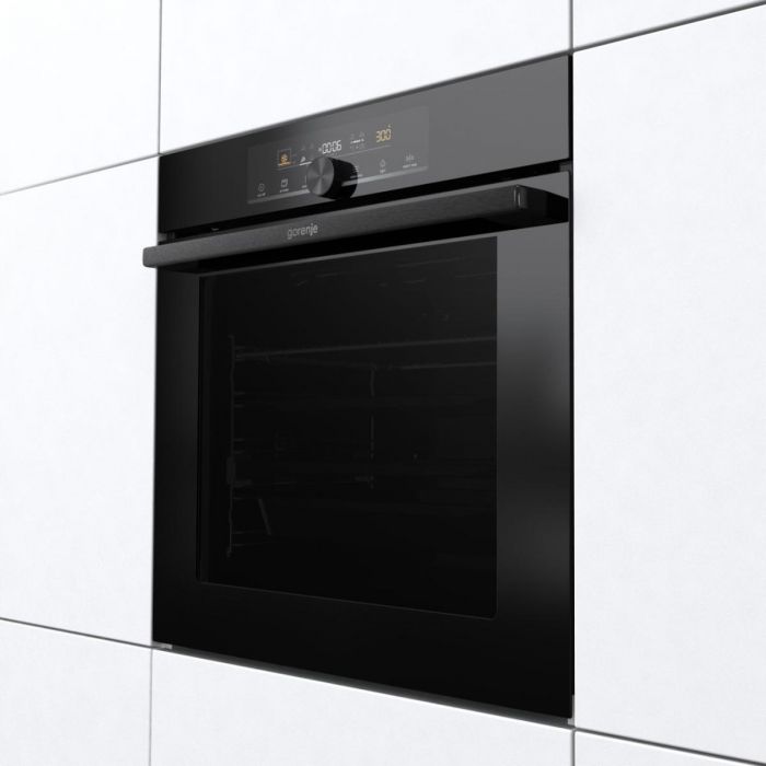Шафа Gorenje духова електрична, 77л, дисплей, піроліз, A+, чорний