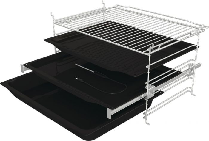 Шафа Gorenje духова електрична, 77л, дисплей, піроліз, A+, чорний