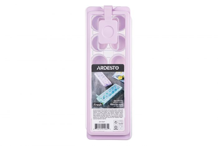 Форма для льоду з кришкою Ardesto Fresh Cylinder, 27х9.5х3.8см, силікон, пластик, ліловий