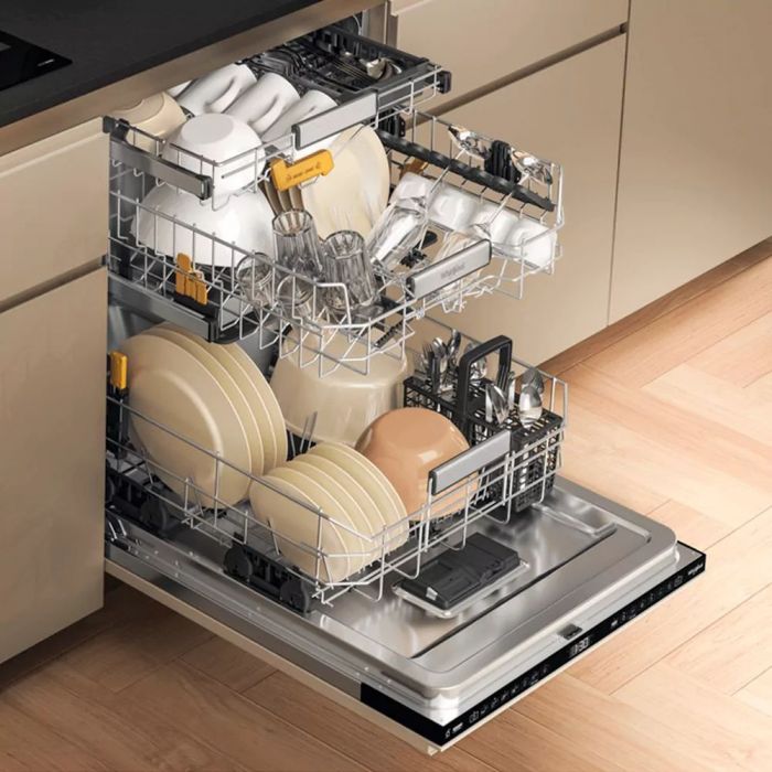 Посудомийна машина Whirlpool вбудована, 14компл., A+++, 60см, дисплей, 3й кошик, білий