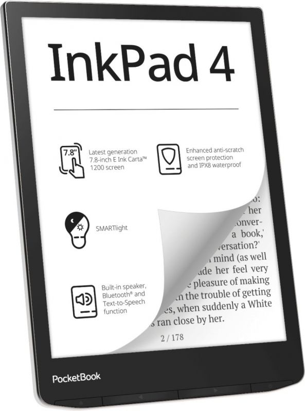 Електронна книга PocketBook 743G InkPad 4, Stardust Silver