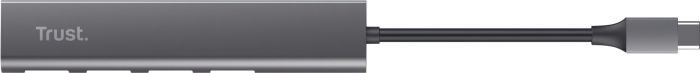 Хаб Trust Halyx USB-С > 4xUSB-А 3.2, Алюміній, 0.1м, Сірий