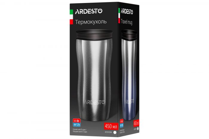 Термокухоль Ardesto Metallic, 450мл, нержавіюча сталь, чорний