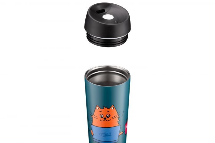 Термокухоль Ardesto Coffee time Red Cat, 450мл, нержавіюча сталь, синій