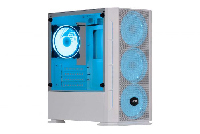 Корпус 2E GAMING Calleo GB700W без БЖ, 2xUSB3.0, 1xUSB2.0, 4x120мм ARGB, VGA 320мм, LCS ready, контролер з пультом, TG Side Window, mATX, білий