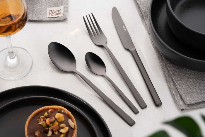 Набір столових приборів ARDESTO Black Mars Favola, 4 прибори, нержавіюча сталь, чорний