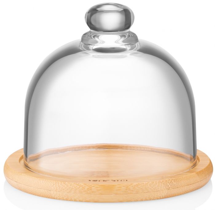 Блюдо з кришкою ARDESTO, 12см, бамбук, скло, прозорий