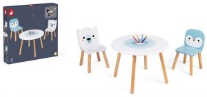 Столик та 2 стільчики Janod Ведмедик та пінгвін