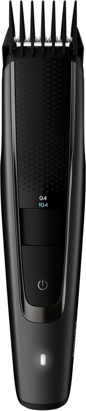 Тример Philips Beardtrimmer series 5000, для бороди і вусів, мережа+акум., насадок-2, чохол, сталь, чорний
