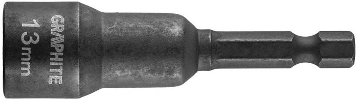 Головка торцева GRAPHITE, 1/4", ударна з магнітом, 13х65мм, сталь S2