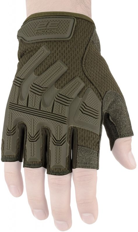 Рукавички тактичні 2E, безпалі, XL, зелені