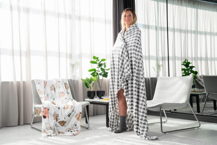 Плед Ardesto Flannel, 160х200см, 100% поліестер, геометрія