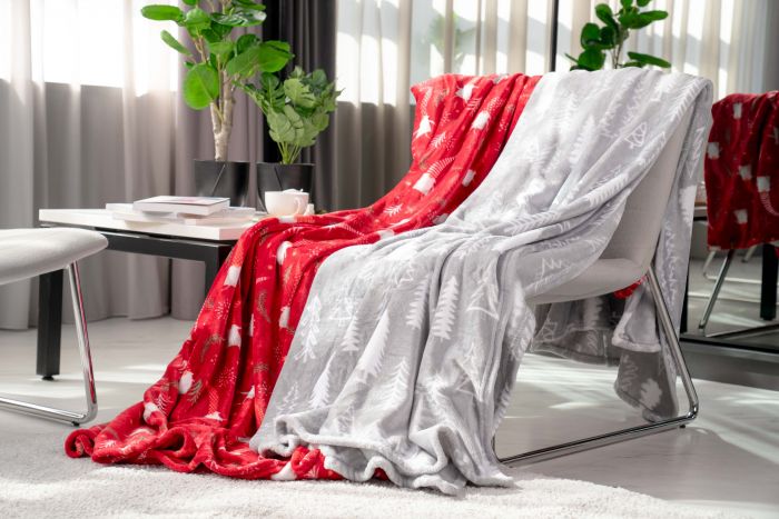 Плед Ardesto Christmas Flannel, 160х200см, 100% поліестер, ялинки