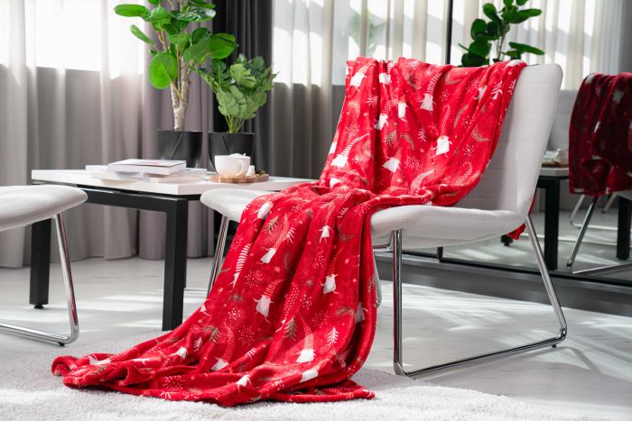 Плед Ardesto Christmas Flannel, 160х200см, 100% поліестер, гноми