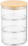 Набір ємностей для зберігання Ardesto Midori, 3х400мл, боросилікатне скло, бамбук, прозорий