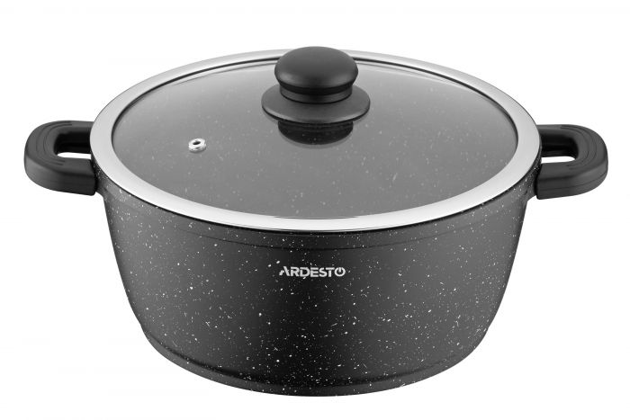 Каструля зі скляною кришкою Ardesto Gemini Anzio, 4.4л, алюміній, чорний