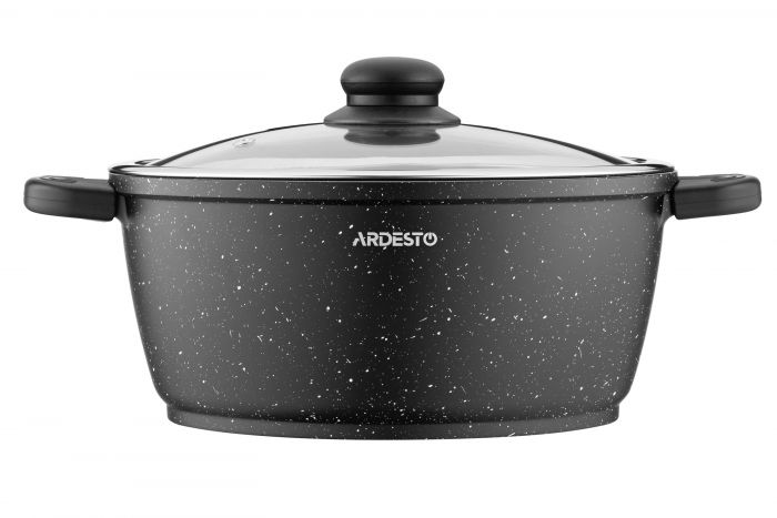 Каструля зі скляною кришкою Ardesto Gemini Anzio, 4.4л, алюміній, чорний