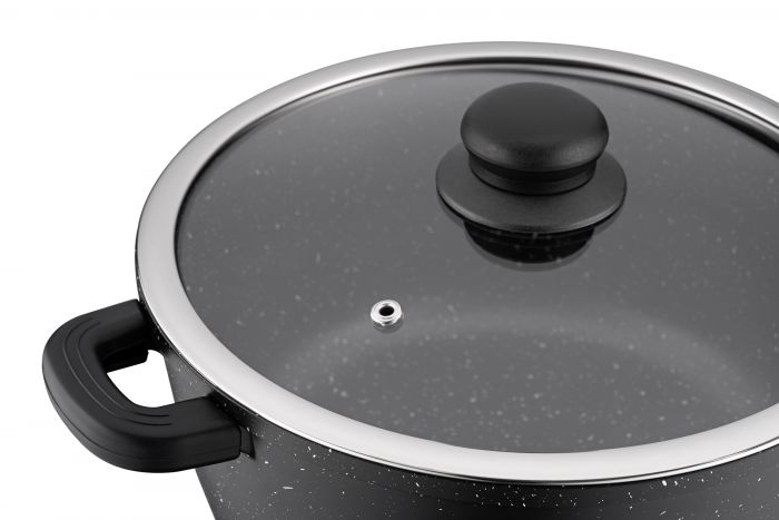 Каструля зі скляною кришкою Ardesto Gemini Anzio, 4.4л, алюміній, чорний