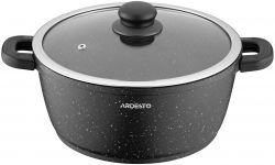 Каструля зі скляною кришкою Ardesto Gemini Anzio, 4.4л, алюміній, чорний