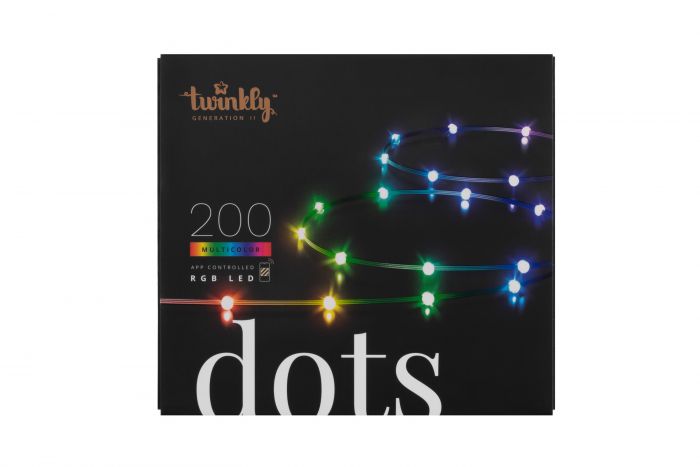 Гірлянда Smart LED Twinkly Dots Lights RGB 200 IP44 10м кабель прозорий