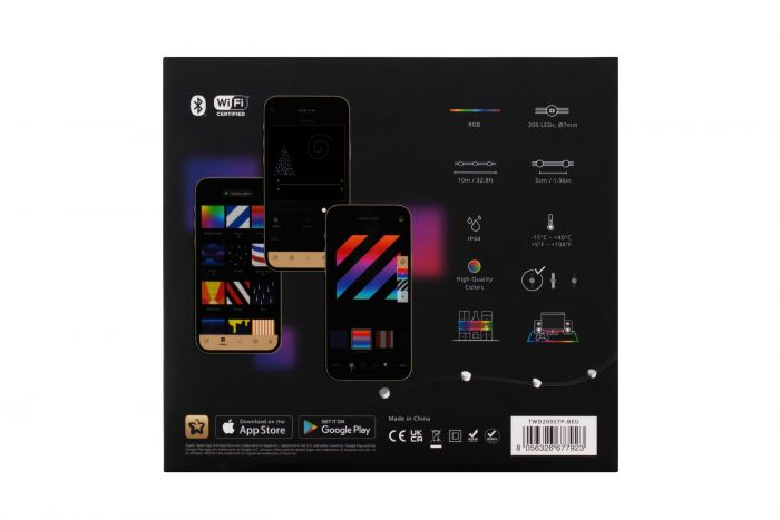 Гірлянда Smart LED Twinkly Dots Lights RGB 200 IP44 10м кабель прозорий