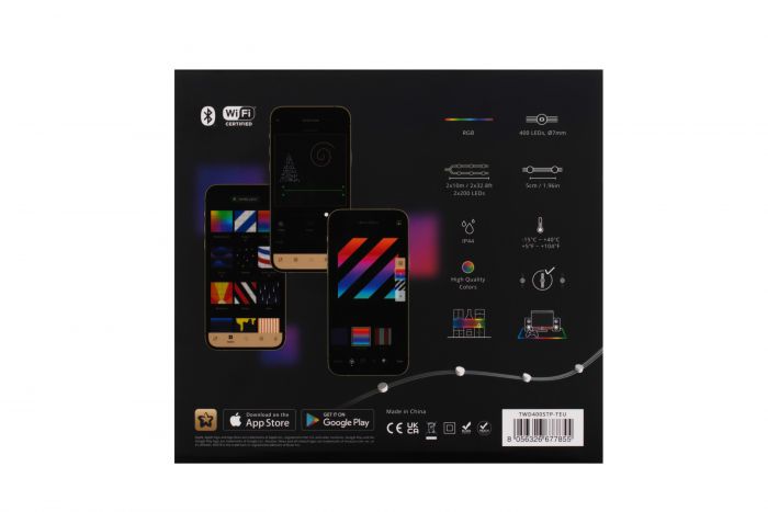 Гірлянда Smart LED Twinkly Dots Lights RGB 400 IP44 20м кабель прозорий