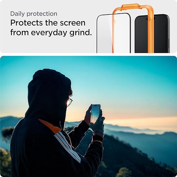 Захисне скло Spigen для iPhone 15, tR AlignMaster FC (2 Pack), Clear