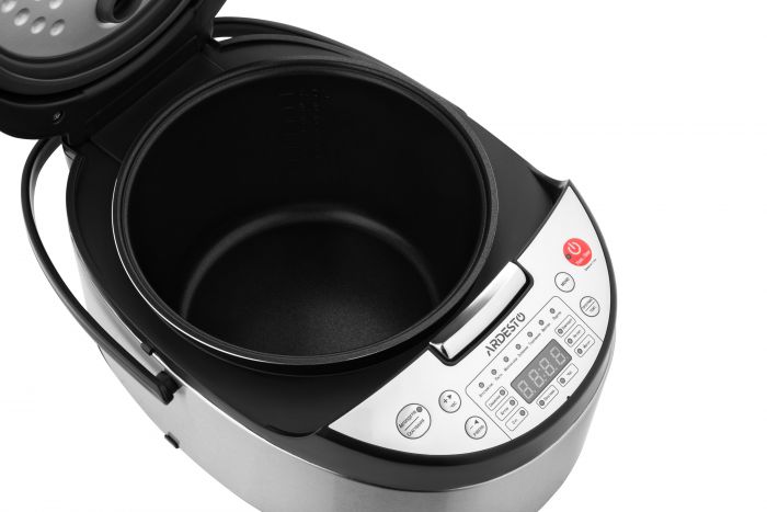 Мультиварка Ardesto, 860Вт, чаша-5л, електронне керув., книга рецептів, метал/пластик, сріблясто-чорний