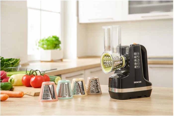 Мультирізка Sencor стаціонарна, 150Вт, 5 насадок, чорний