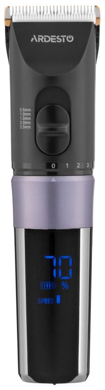 Машинка для стрижки  Ardesto HC-Y40-DBS, мережа+акум., насадок-4, титан. напил + кераміка, чорний