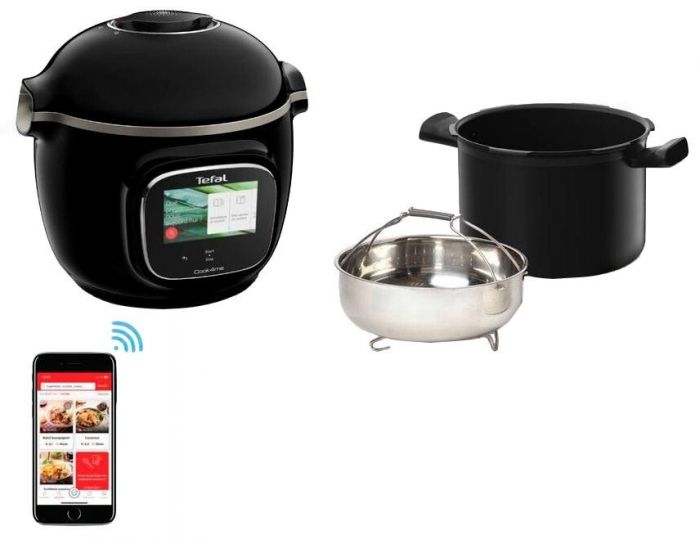 Мультиварка-скороварка Tefal Cook4me Touch, 1600Вт, чаша-6л, сенсорне керув., 13 програм, метал/пластик, чорний
