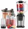 Блендер для смузі Sencor стаціонарний 800Вт, 4 ємності, чаша-900мл, скло, млин для кави, сірий