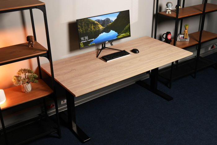 Стіл комп'ютерний 2E CE150WYLOW-MOTORIZED, регулювання висоти, електропривід 220В, 62/128x150х75cм, Wood Yellow